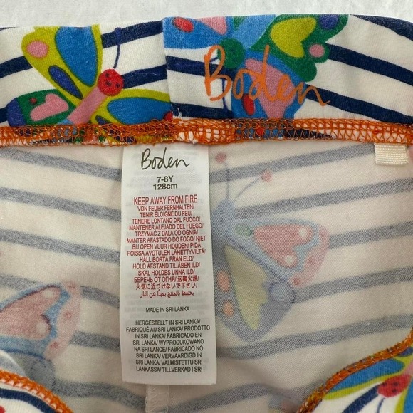 Boden Girls White Striped Butterfly Leggings Sz 7-8Y - Picture 3 of 5